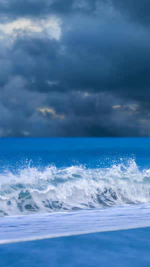 Soft Blue Ocean Wave Iphone Wallpaper