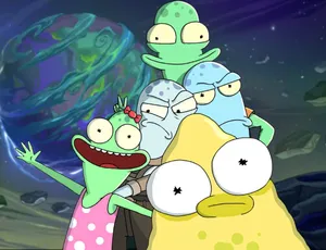 Solar Opposites Main Characters In Outer Space Wallpaper