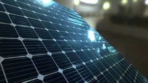 Solar Panel With Sun Rays Wallpaper