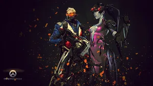 Soldier And Widowmaker From Overwatch 2 Wallpaper