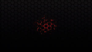 Solid Red And Black Hexagonal Pattern Wallpaper