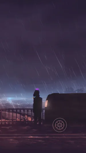Solitary_ Figure_in_ Rainy_ Night_ Scene.jpg Wallpaper