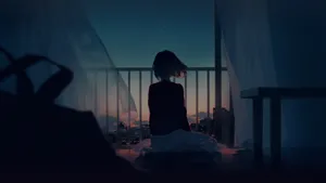 Solitude_at_ Sunset_ Anime_ Style Wallpaper