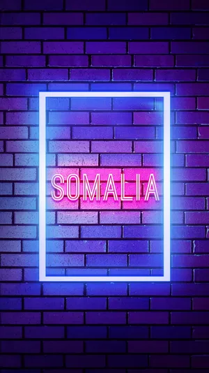 Somalia Blue Neon Wallpaper