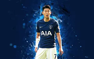 Son Football Players Hd Blue Wallpaper