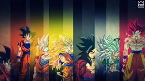 Son Goku Unleashing Incredible Power Through His Legendary Transformations! Wallpaper