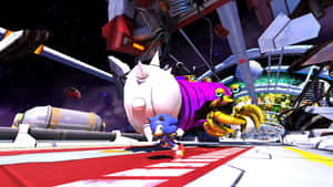 Sonic Colors With A Massive Villain Wallpaper