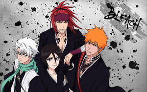 Soul Reapers - Ichigo, Rukia, Toshiro And Renji - Protecting Soul Society Wallpaper