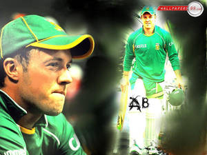 South Africa's Cricket Luminary: Ab De Villiers In Action Wallpaper