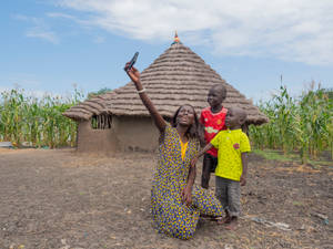 South Sudan Family Selfie House Wallpaper