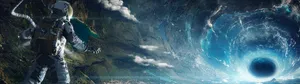 Space Astronaut Earth Blackhole Wallpaper
