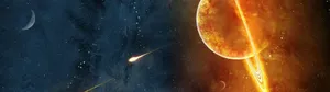 Space Hd 3840x1080 Moon Comets Wallpaper