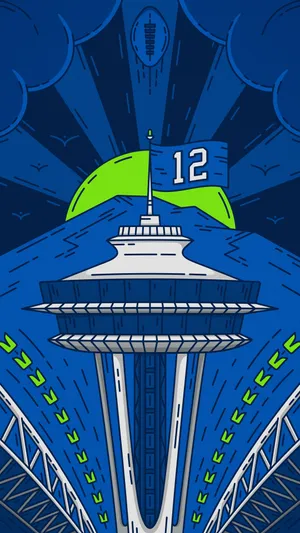 Space Needle Digital Art Seattle Iphone Wallpaper