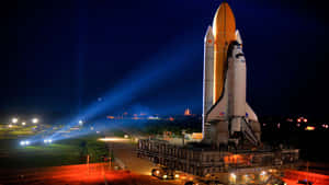 Space Shuttle Neon Lights Wallpaper