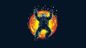 Spacemen Plummeting To Earth Wallpaper