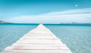 Spain Alcudia Beach Pier Wallpaper