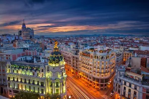 Spain Madrid Gran Via Cityscape Wallpaper