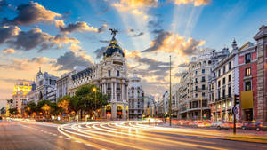 Spain Madrid Metropolis Building Wallpaper