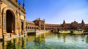 Spain Plaza De Espana Water Wallpaper