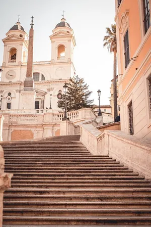 Spanish Steps Clear Sky Wallpaper