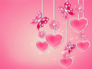 Sparkling Pink Hearts Desktop Background Wallpaper