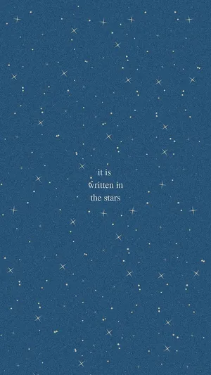 Sparkling Stars On Blue Aesthetic Quote Iphone Wallpaper