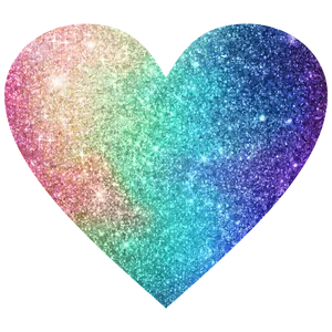 Sparkly Rainbow Heart Sticker Wallpaper