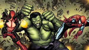 Spectacular Display Of Marvel Comics Universes Wallpaper