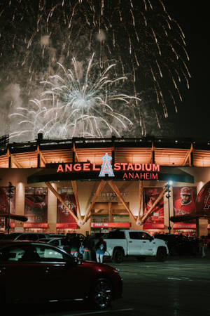 Spectacular Fireworks At Angel Stadium Wallpaper