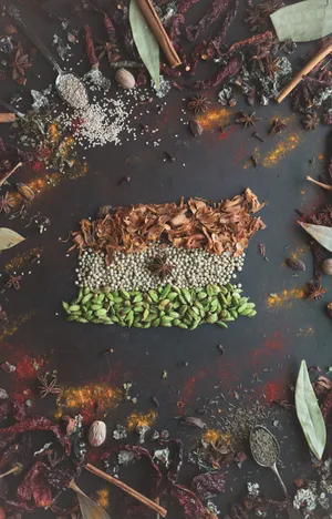 Spices Arranged In Indian Flag 4k Wallpaper