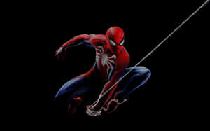 Spider Man Ps4 4k Web Shooting Black Wallpaper