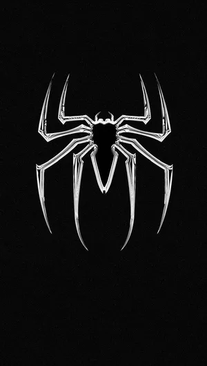 Spider Man White Logo Black Phone Wallpaper