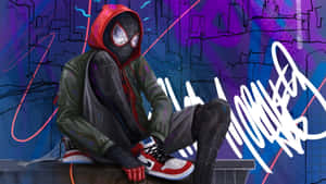 Spider Man Wirh Graphity Wallpaper