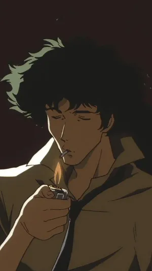 Spike Spiegel Lighting Cigarette Cowboy Bebop Wallpaper