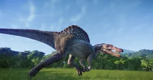Spinosaurus Running In The Field Wallpaper