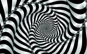 Spiral Op-art Black And White Wallpaper
