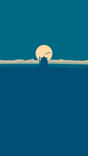 Spirited Away Bathhouse Silhouette Minimalist Wallpaper