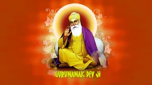 Spiritual Mentor Guru Ji In Orange Wallpaper