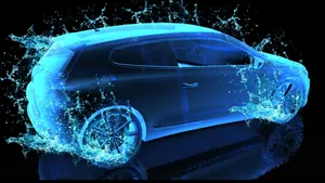Splashing Neon Blue Car Wallpaper