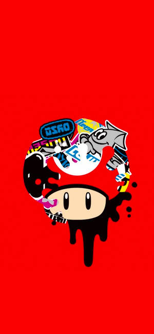 Splatfest Mario Mushroom Iphone Amoled Wallpaper