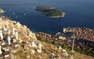 Splendid View Of The Historic City Of Dubrovnik Perched On A Steep Mountainside Wallpaper
