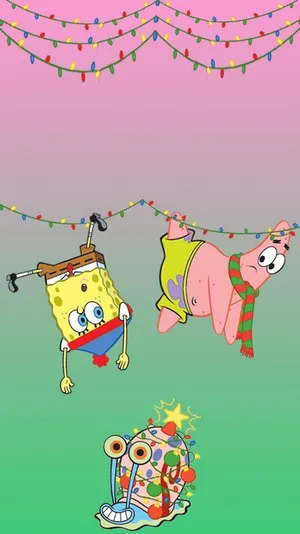 Spongebob And Patrick For Christmas Wallpaper