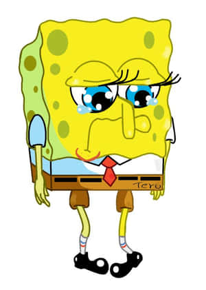 Spongebob Crying And Sulking Wallpaper