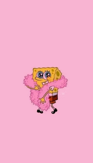 Spongebob On Cute And Pink Backdrop Wallpaper