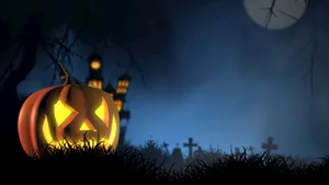 Spooktacular Glowing Pumpkin Wallpaper