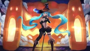 Spooky Halloween Anime Girl Wallpaper