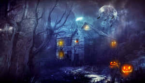 Spooky Halloween Comes Alive In The Graveyard Wallpaper