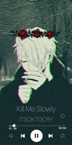 Spotify Frame Smoking Sad Boy Cartoon Wallpaper