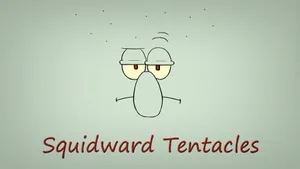 Squidward Tentacles Face With Name Wallpaper