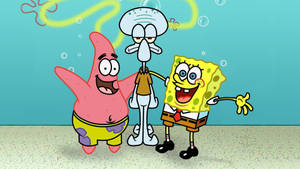 Squidward Tentacles, Spongebob And Patrick Wallpaper